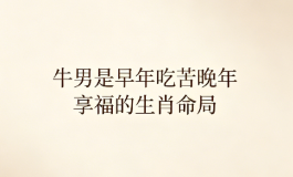 牛男是早年吃苦晚年享福的生肖命局