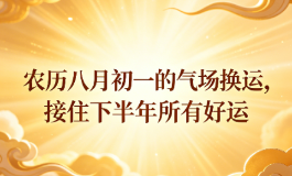 农历八月初一的气场换运，接住下半年所有好运