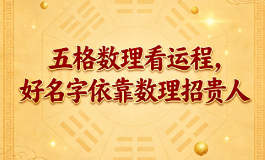 五格数理看运程，好名字依靠数理招贵人