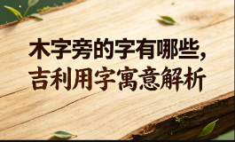 木字旁的字有哪些，吉利用字寓意解析